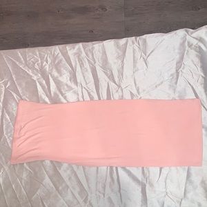 Baby pink fashion nova tube dress.